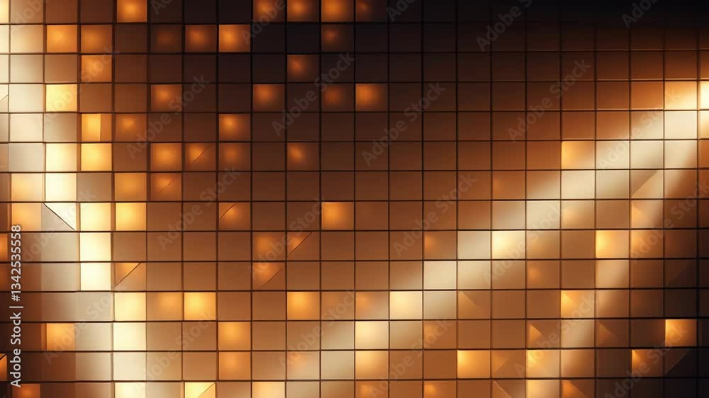 Geometric golden light tiles pattern