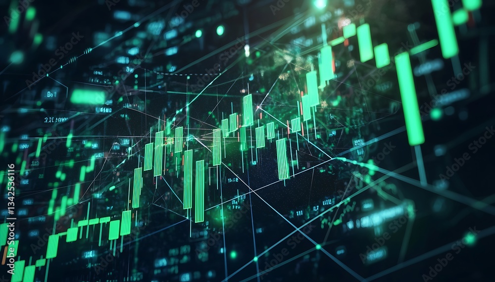 A trading chart visualize on digital screen A trading chart visualize on digital screen