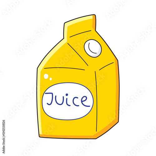Yellow juice carton box illustration isolated vector