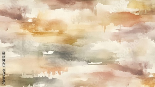 Abstract Watercolor Background With Soft Brown Beige And Gray BrushstrokesForDecorativeUse