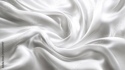 Luxurious Silk Fabric Texture: Smooth White Background for Elegant Fashion and Home Decor photo