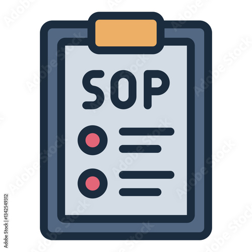 SOP filled line icon for standard operating procedures in business