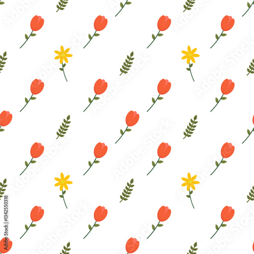 рattern of flowers and twigs