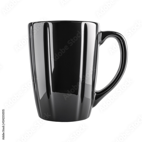 Sleek Black Ceramic Coffee Mug: Modern Drinkware for Home & Office Elegance
