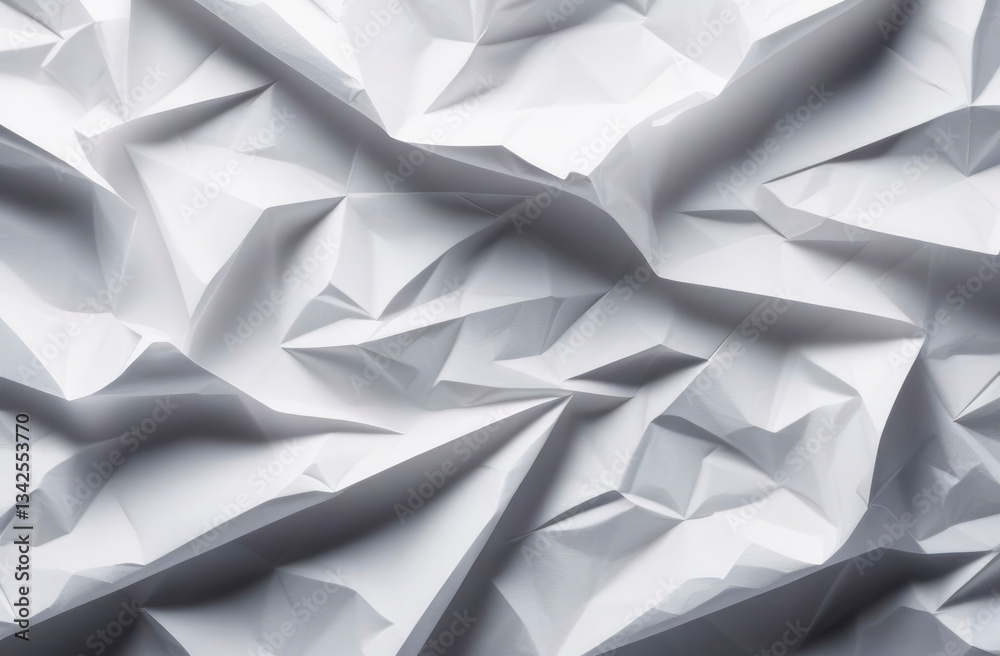 Obraz premium Crumpled white piece of paper. White recycled paper texture as background. Grey paper texture. Hardboard with copy space for text.