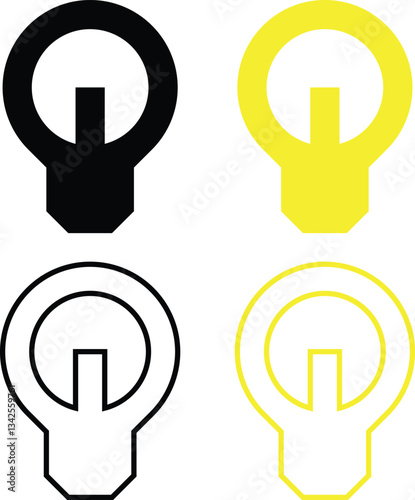  Lightbulb Icon Set Eps 10