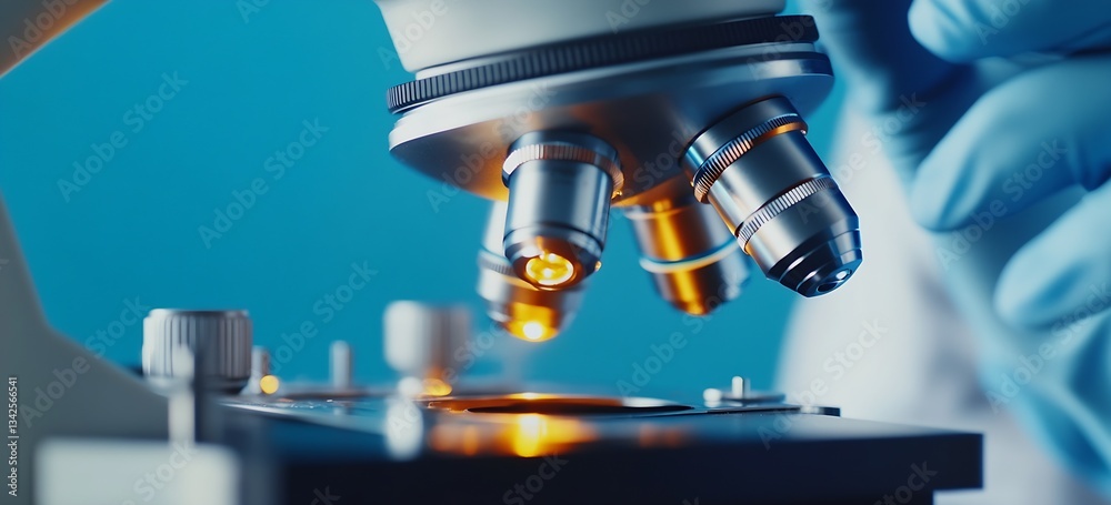 Laboratory Scene Showing a Scientist Operating a Microscope to Inspect Biological Samples : Generative AI Laboratory Scene Showing a Scientist Operating a Microscope to Inspect Biological Samples : Generative AI
