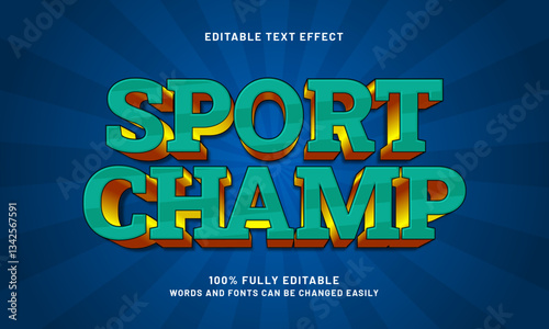 sport champ editable text effect with a sport and kick text style