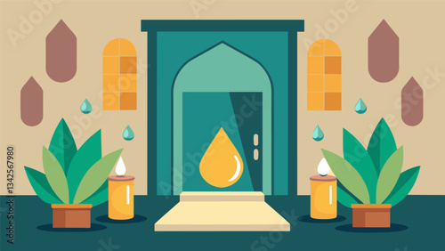 A few drops of ylangylang and sandalwood in the entryway makes coming home feel like a spa retreat relieving stress and promoting relaxation.. Vector illustration