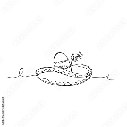 mexico themed element doodle vector illustration, line brush. Element, hand lettering. Vector hand doodle