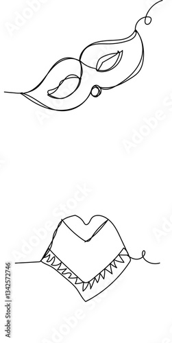 mexico themed element doodle vector illustration, line brush. Element, hand lettering. Vector hand doodle