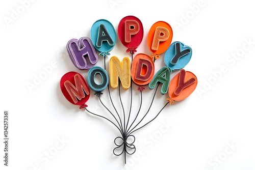 happy monday balloons paper quilling