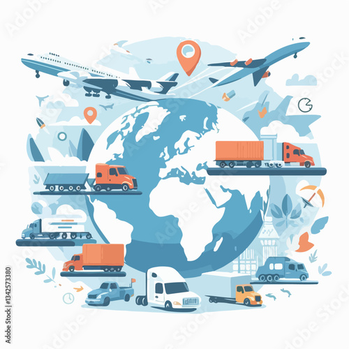 freight day vector illustration