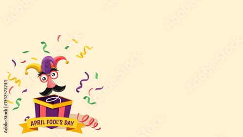 april fools day background vector flat style
