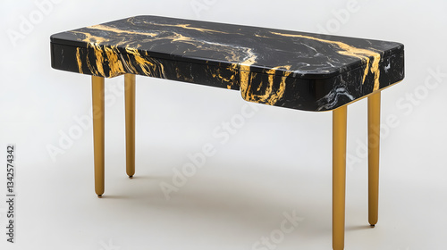 Black and gold accent table furniture design stock image