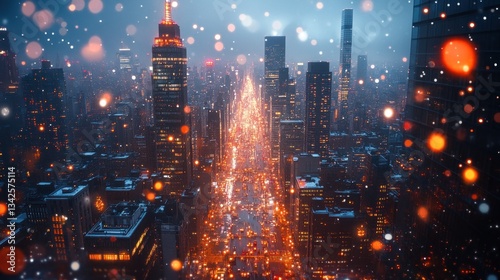 Snowy New York City at Night: A Winter Wonderland