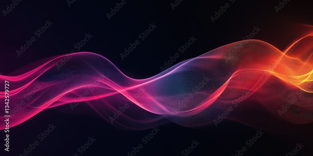 Abstract wavy lines of vibrant colors on a dark background Abstract wavy lines of vibrant colors on a dark background