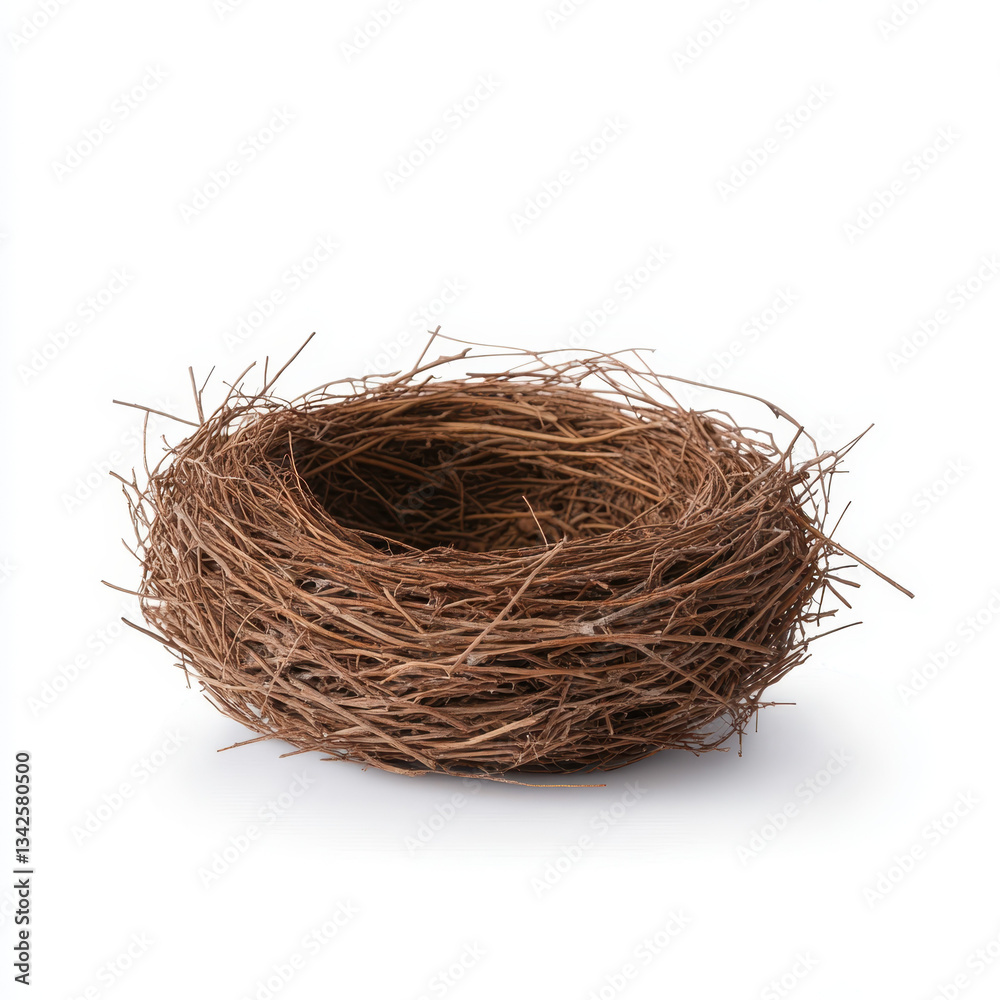 bird nest made of twigs on white background bird nest made of twigs on white background