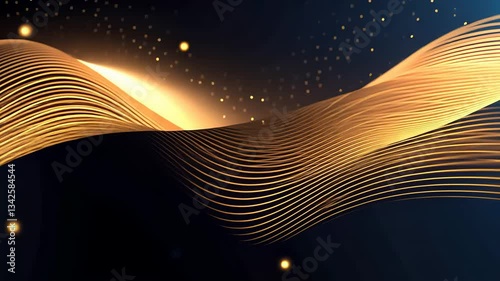 Golden wave abstract background