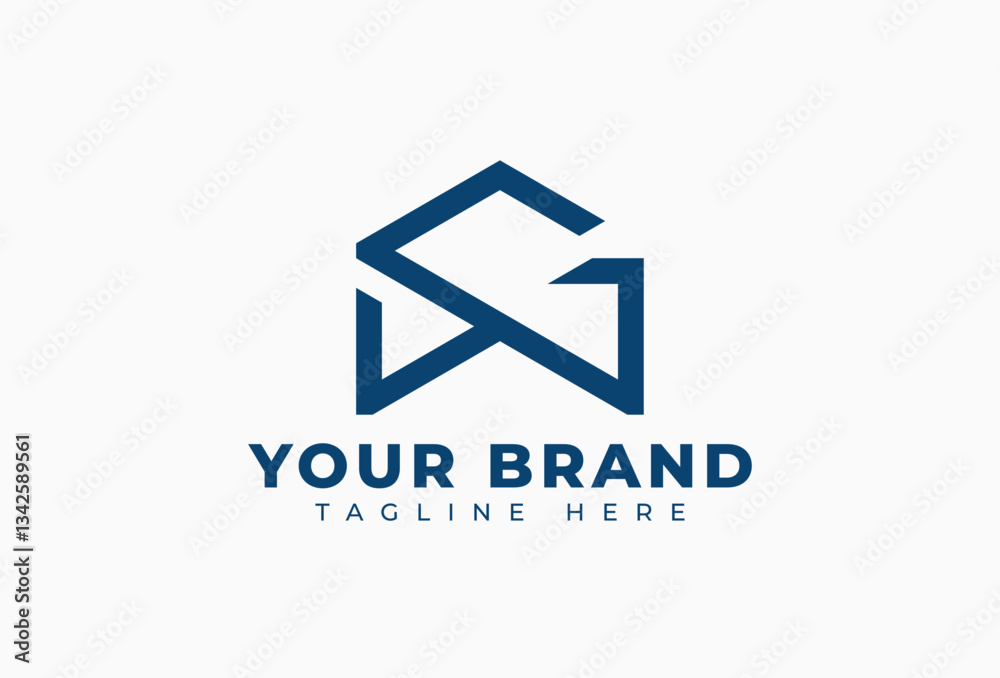 Initial Letter G with Mail Envelope Logo Design Element Initial Letter G with Mail Envelope Logo Design Element