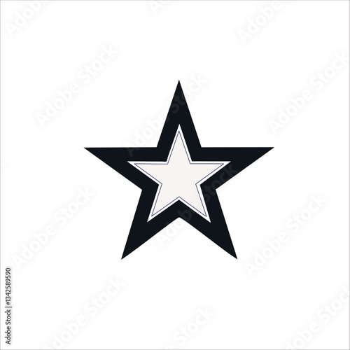 black  star on white background