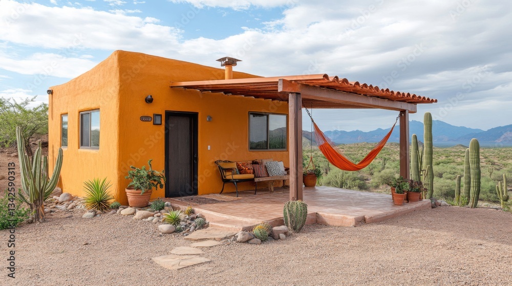 Desert Adobe House with Hammock and Mountain View Desert Adobe House with Hammock and Mountain View