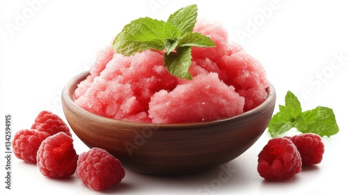 A refreshing concoction of watermelon, blended to a smooth, icy slushie or a delicate granita, offering a cool and sweet escape on a sweltering day.