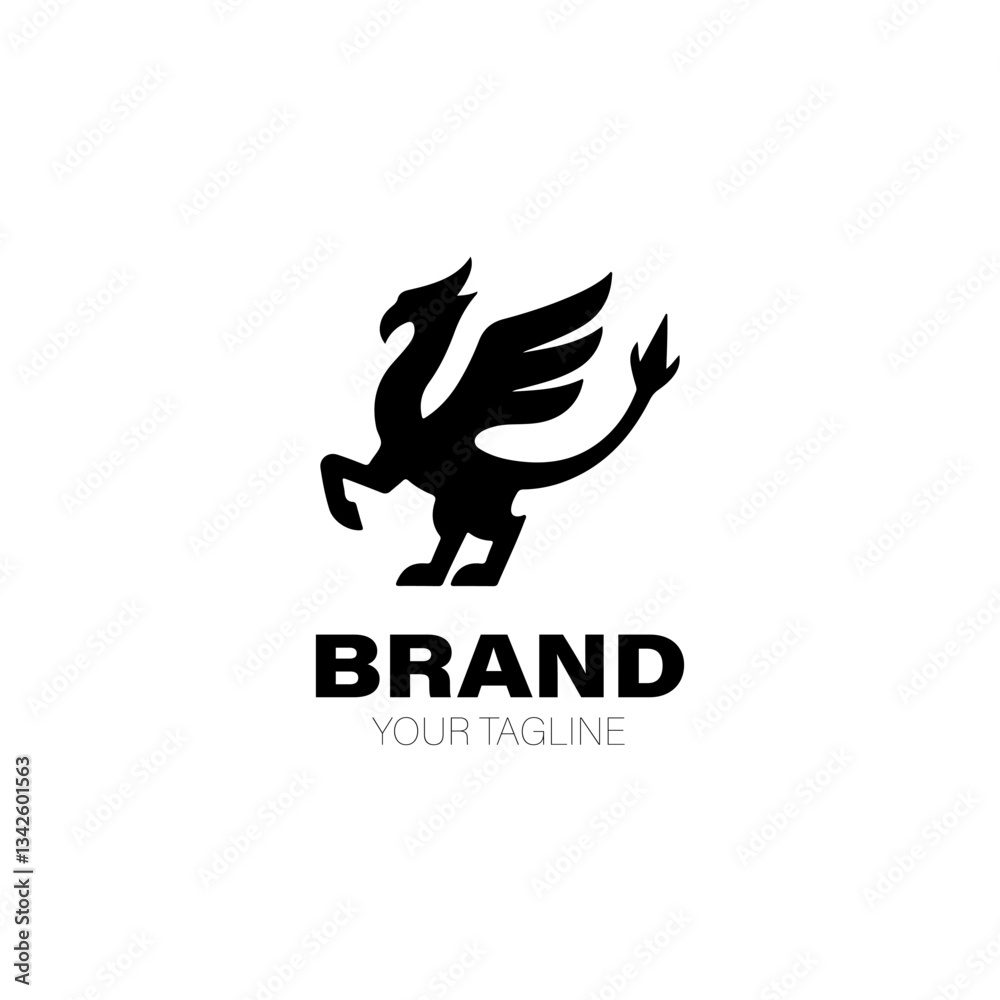 Fototapeta premium Griffin Logo. Griffin Logo Design. Griffin Logo Brand. Griffin Logo Vector Design Isolated on White Background