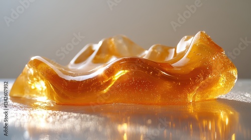 A clear, amber-colored gel sample, its texture reminiscent of a viscous honey, stood poised for experimentation, its surface glistening with an inviting sheen.