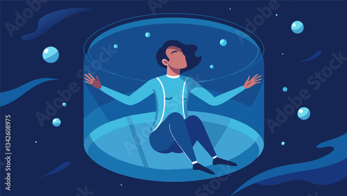 A persons worries and anxieties are washed away as they float on the surface of the water feeling completely weightless and at peace in the quiet sensorydeprived atmosphere of the. Vector illustration