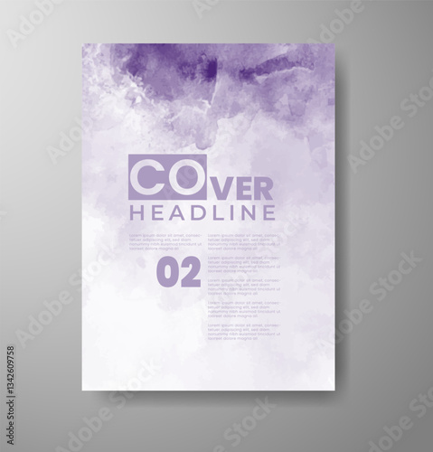 Cards with watercolor background. Design for your cover, date, postcard, banner, logo.