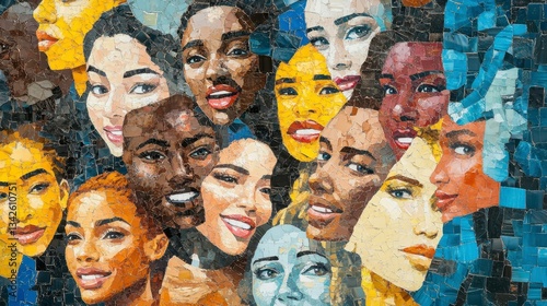 Diverse Faces in Artistic Mural