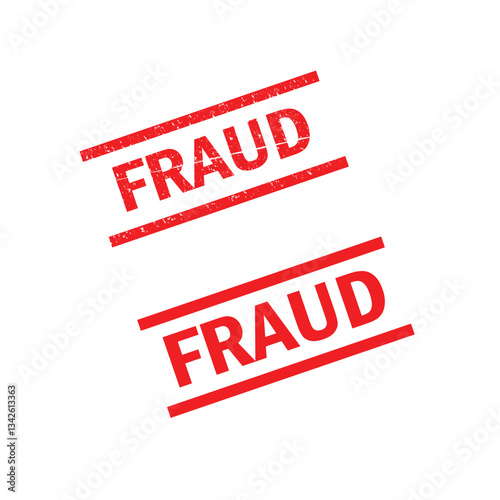 Fraud Stamps Seal set vector. Red rubber stamp with text fraud. Red Grunge Fraud rubber seal stamp vector.