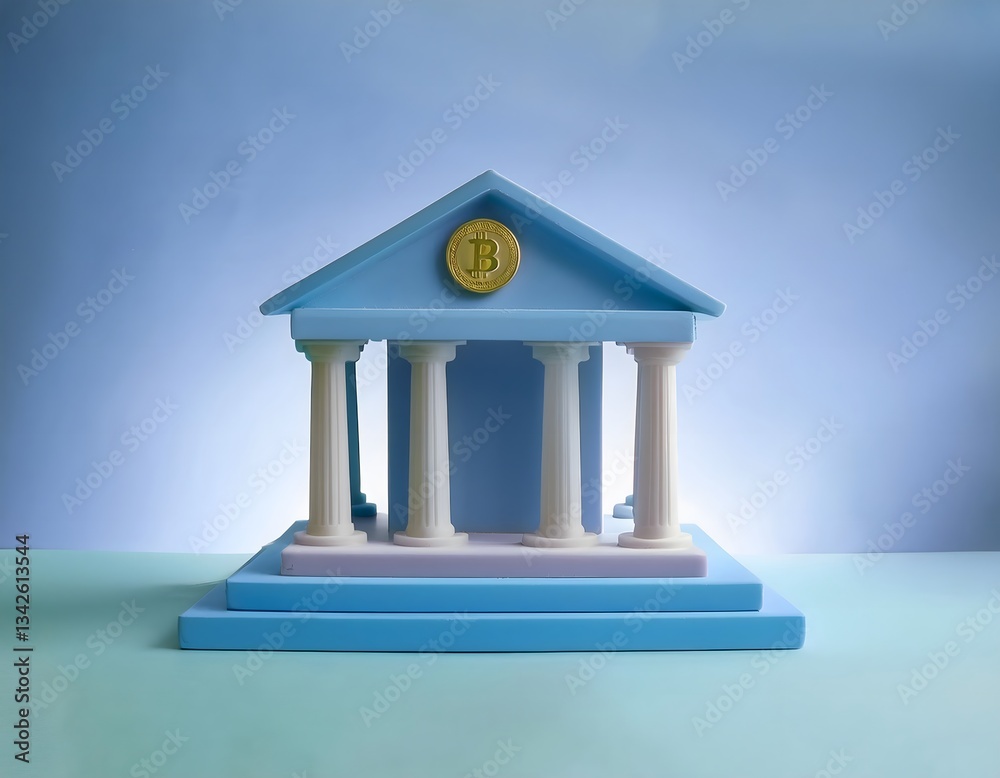 Financial inclusion, economy and technology : 3D icon of Virtual bank, AI-powered financial assistant, modern economy. Financial inclusion, economy and technology : 3D icon of Virtual bank, AI-powered financial assistant, modern economy.