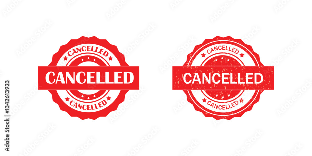 Obraz premium canceled texts ign stamp illustration design background vector. Cancelled round stamp icon grunge distressed style. 
