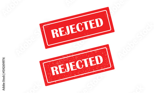Rejected stamp sign red rectangle grunge style. Rejected Rubber Grunge Stamp Seal Vector Illustration.
