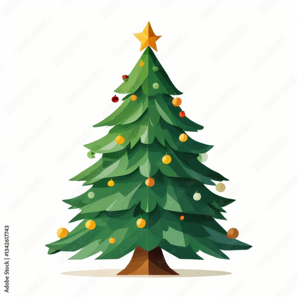 Fototapeta premium an AI Image Generator, Decorative Christmas Tree With Colorful Ornaments