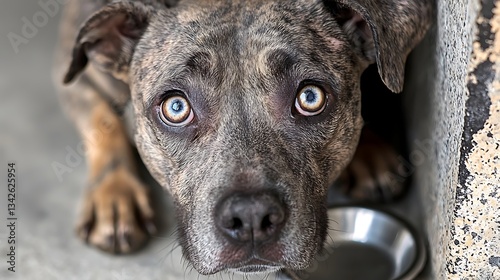 Sad Dog Shelter Portrait.