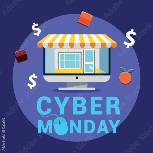Special shopping day on cyber monday advertising concept 