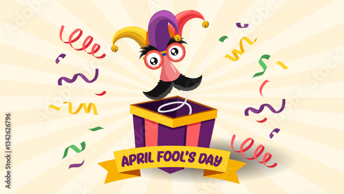 april fools day background vector flat style