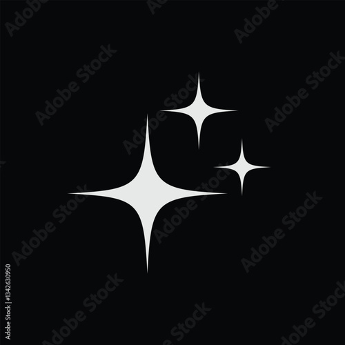 Sparkline Star icon. Glittering star sparkle, Twinkle star icon, glowing sparkle, Shining icon. Sparkles, shining burst. vector.