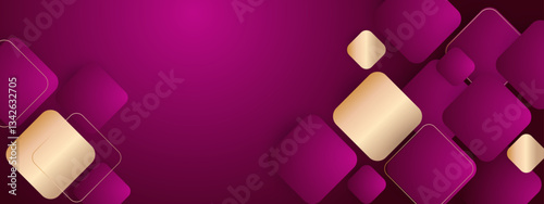 trendy purple and gold square shape gradient abstract geometric background vector illustration, for website design, wallpaper, and business presentation