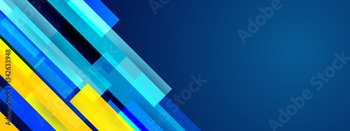 abstract geometric background blue and yellow rectangle simple and minimalist shape vector illustration