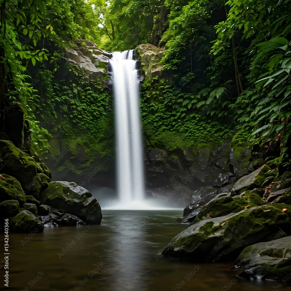 Obraz premium Tamarin Falls – A Series of Cascading Waterfalls in Mauritius