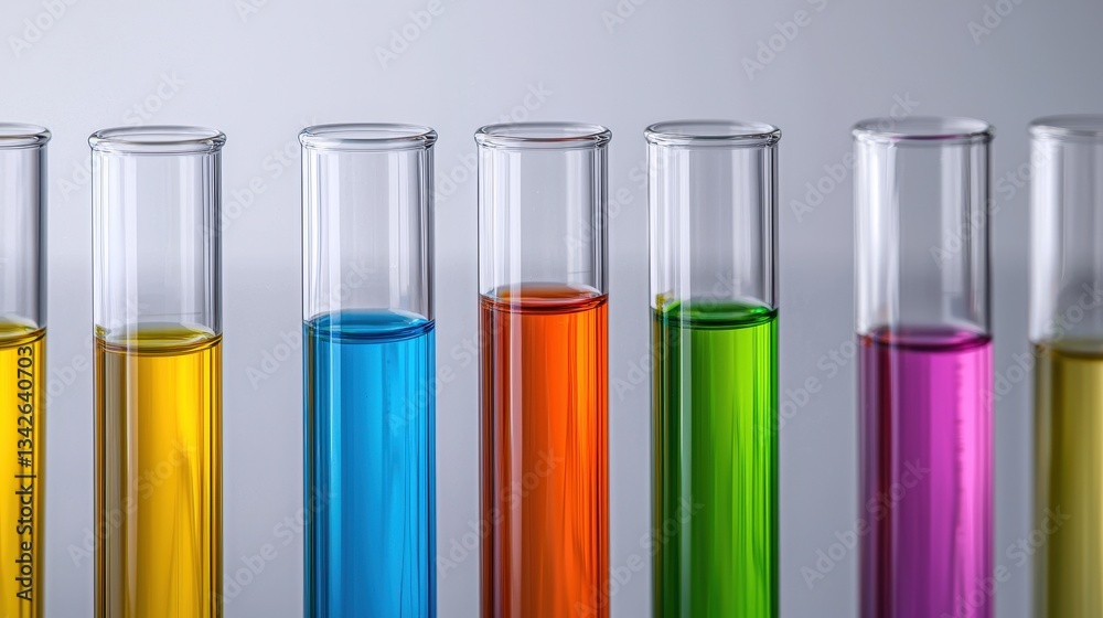 Colorful Liquid Test Tubes Filled with Vivid Solutions for Experiments Colorful Liquid Test Tubes Filled with Vivid Solutions for Experiments
