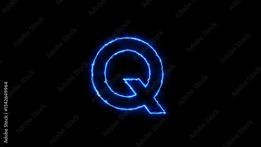 a b c d e f g h i j k l m n o p q r s t u v w x y z neon animated neon electric blue arc reactor alphabet letters 4k looping animated