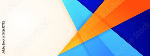abstract blue white and orange triangle geometric background design created with shapes in a vector illustration