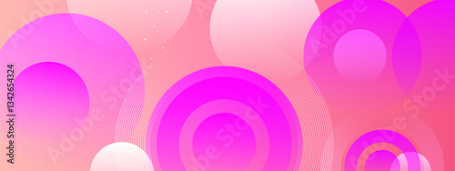 clean pink circle abstract geometric background with shapes vector illustration