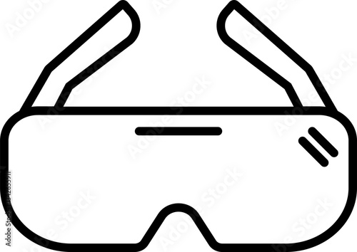 PPE protective equipment line illustration vector icon for safety glasses