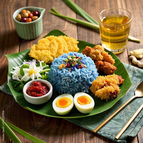 Authentic Nasi Kerabu – Traditional Colorful Nyonya Blue Rice Dish